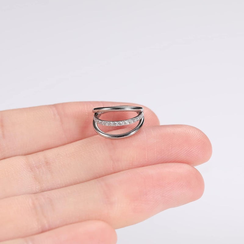FUNLMO Store 316L Surgical Steel Nose Hoop Septum Conch Piercing Jewelry Cartilage Daith Helix Tragus Rook Lobe Earring Triple/Double Nose Lip Ring 20G 18G 16G - Image 4